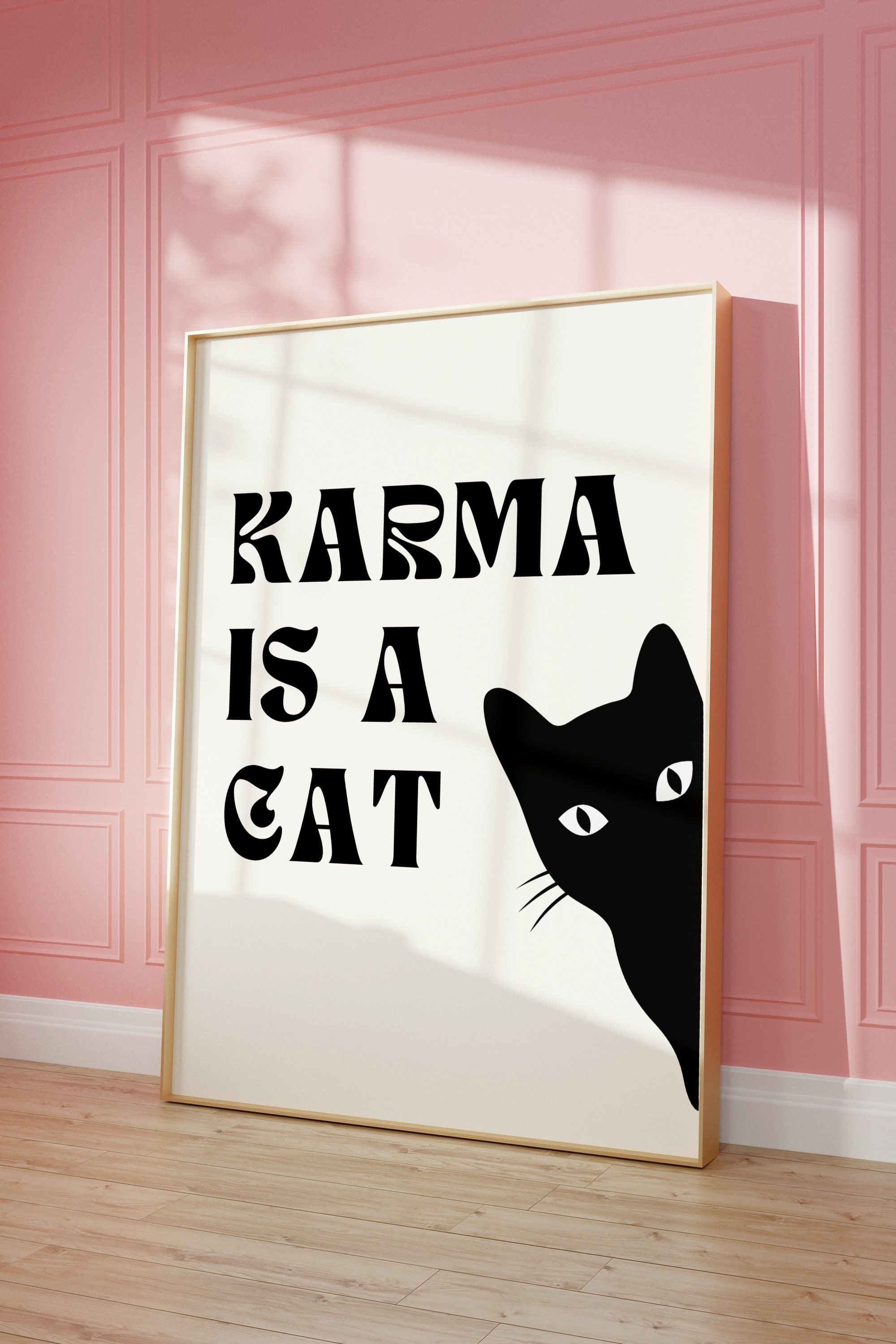 Karma Is A Cat Framed Wall Art