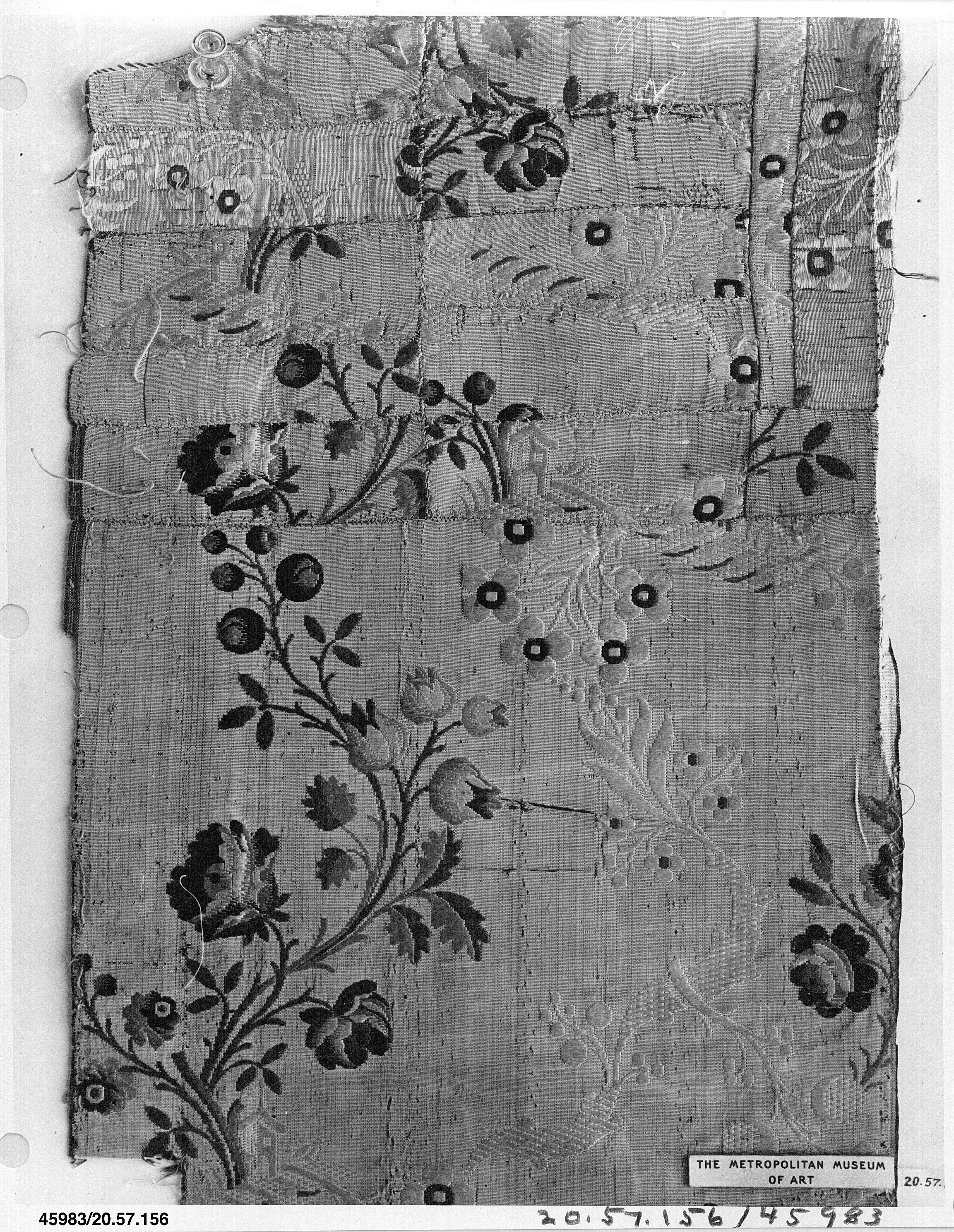 Antique Floral Textile Fragment