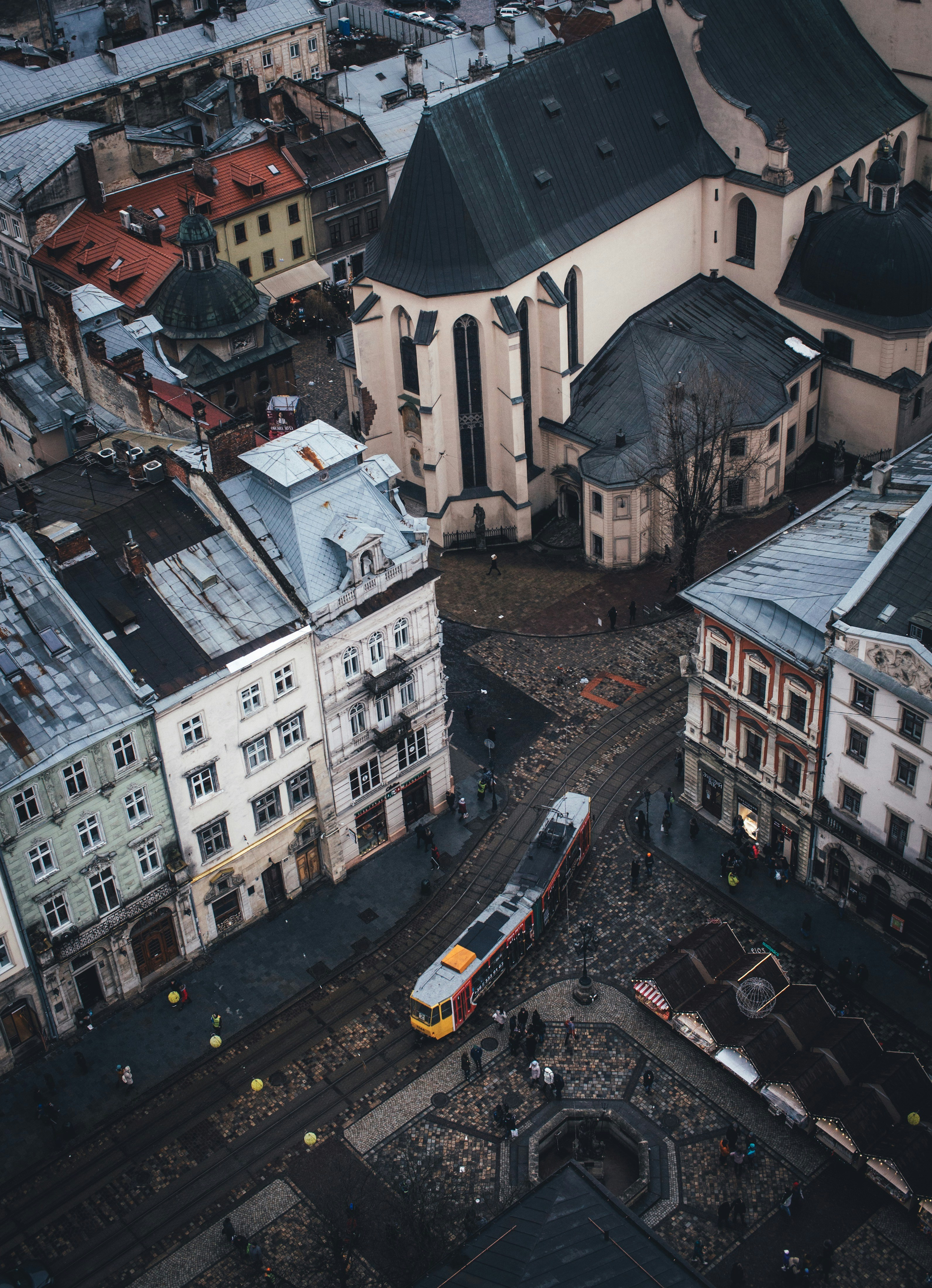 Aerial View of Historic City Square