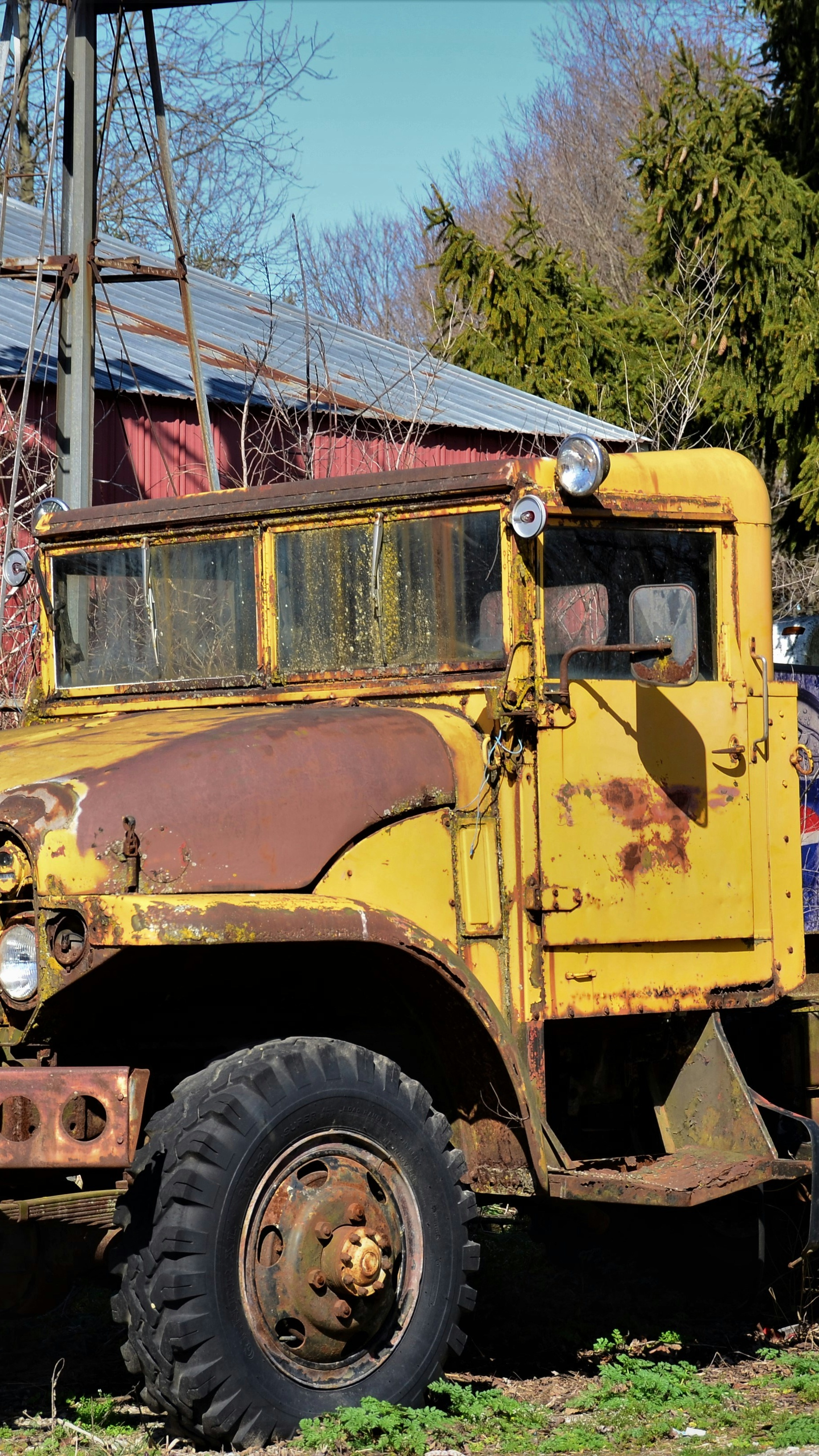 Abandoned Rusted Yellow Truck