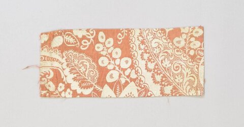 Orange Cream Floral Fabric Sample