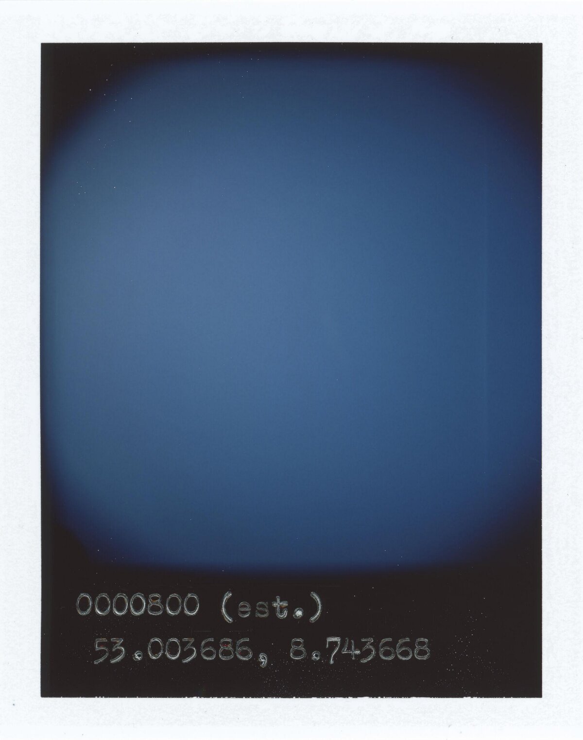 Polaroid Blue Sky With Coordinates — Minimal Wallpapers