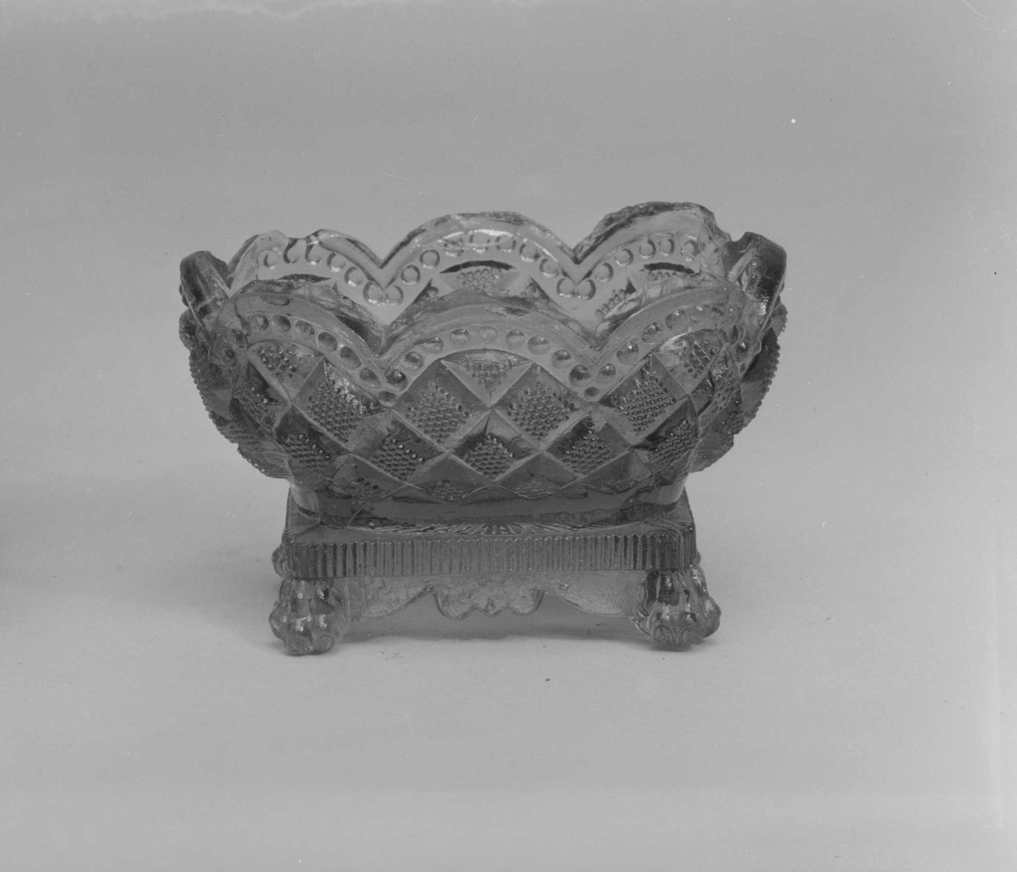 Vintage Pressed Glass Footed Bowl