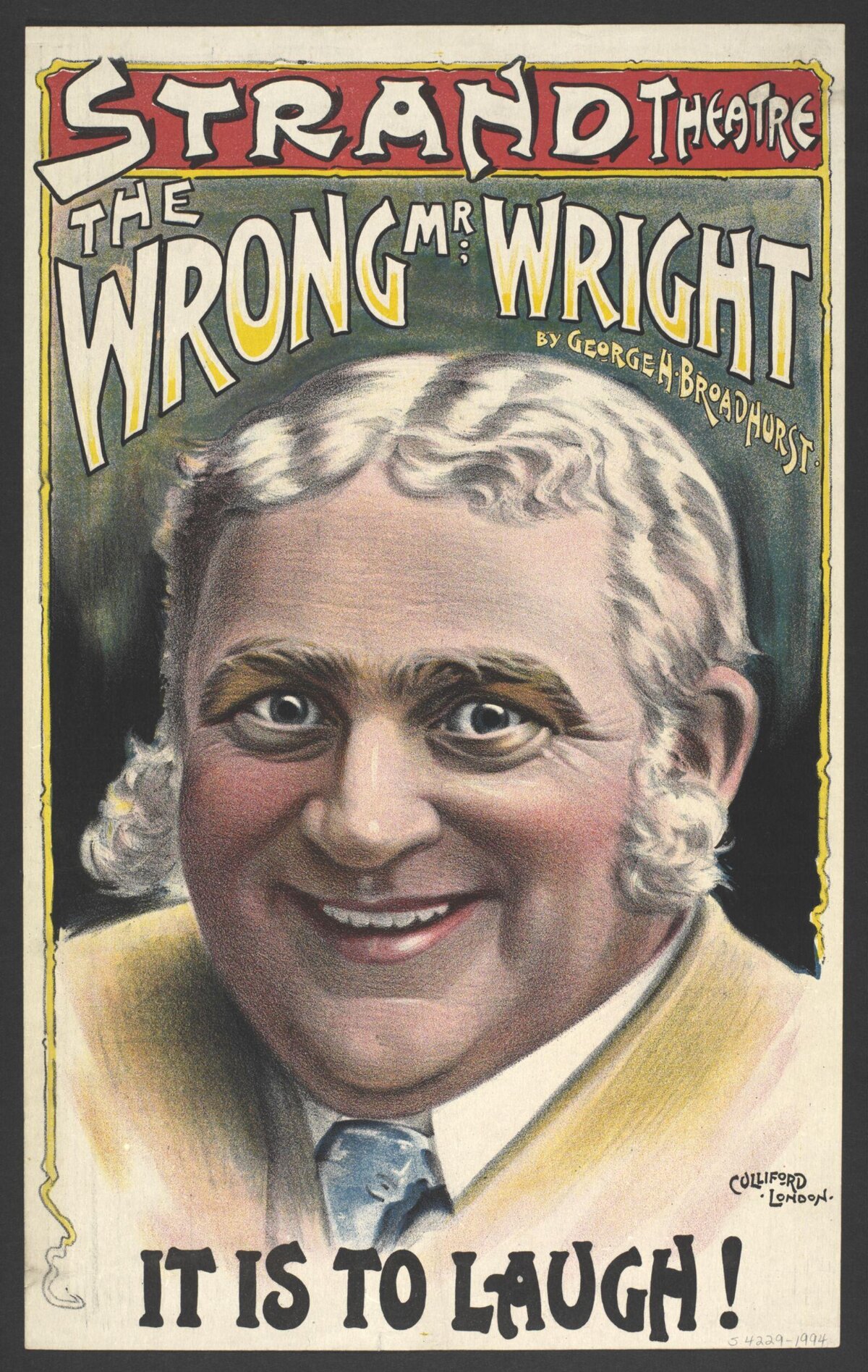 Vintage The Wrong Mr Wright Theatre Poster