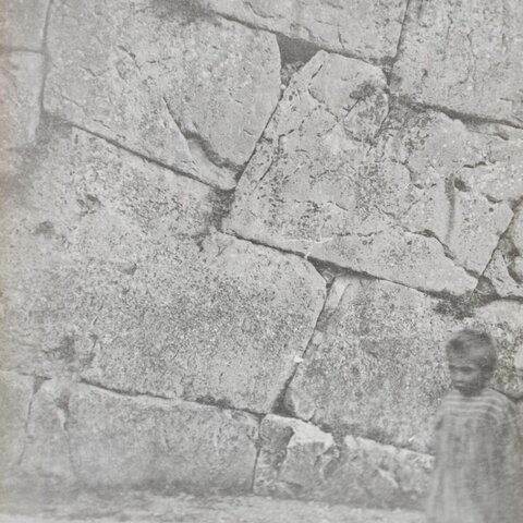 Ancient Stone Wall With Child