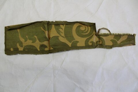 Green Damask Pattern Fabric Scrap