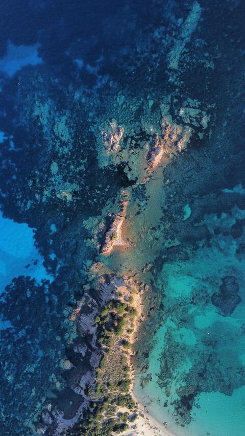 Aerial View of Clear Turquoise Coast
