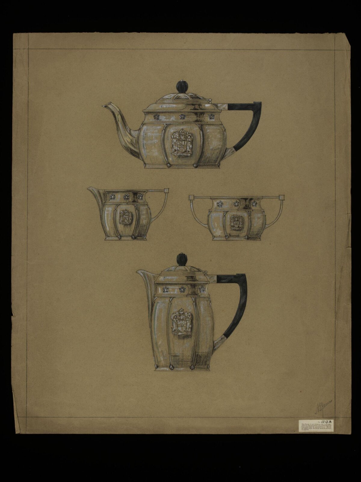 Hand-drawn Silver Tea and Coffee Set