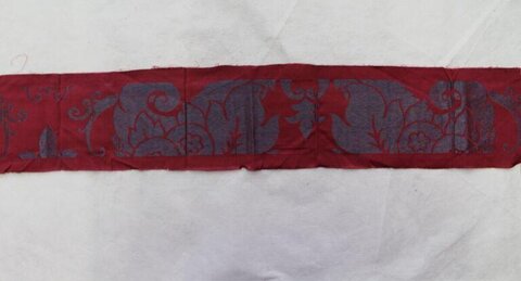 Red Floral Patterned Fabric Strip