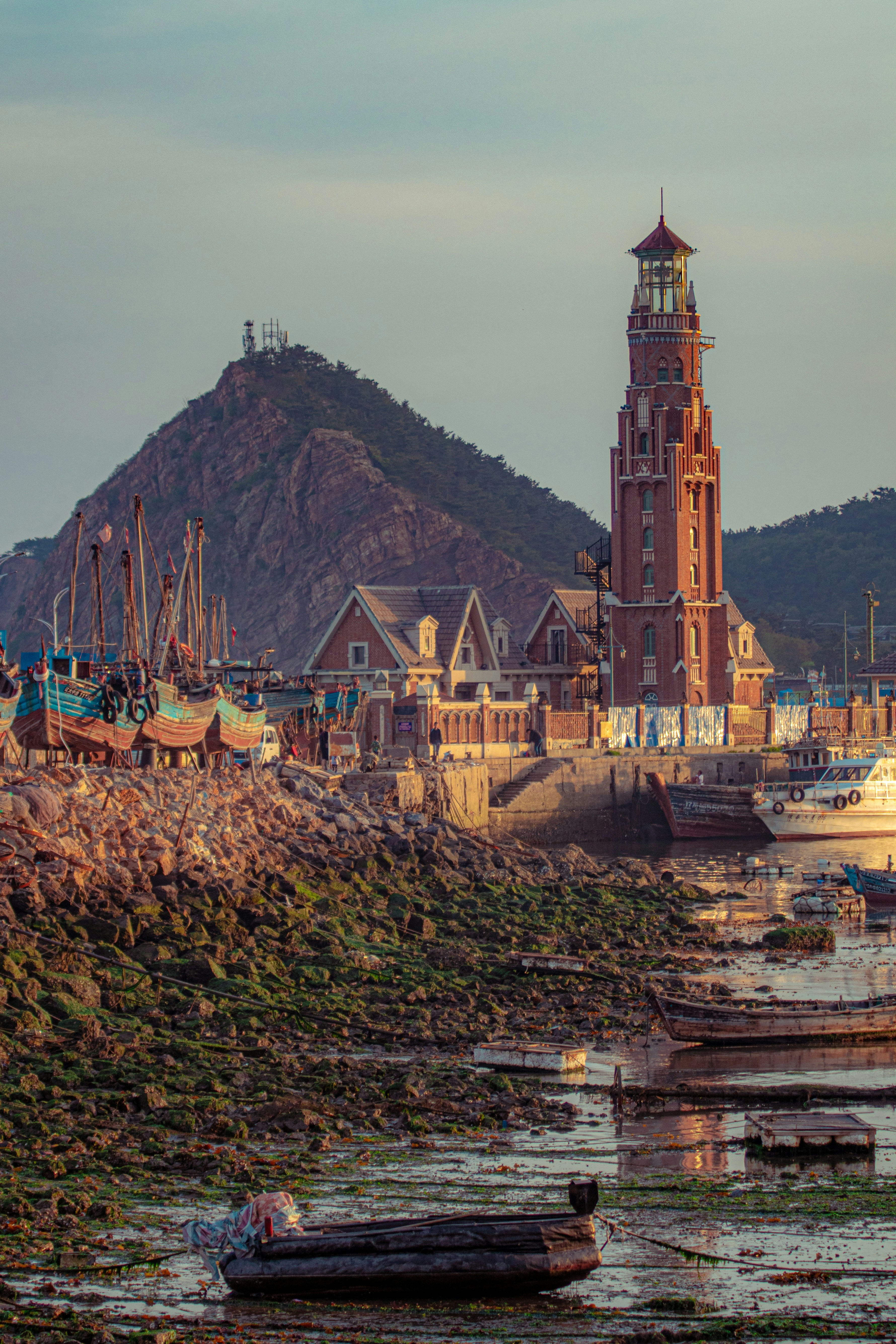 Fishing Port Lighthouse Coastal View