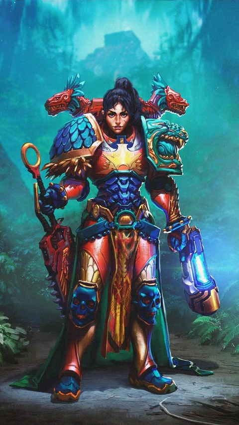 Aztec-style Fantasy Armored Warrior