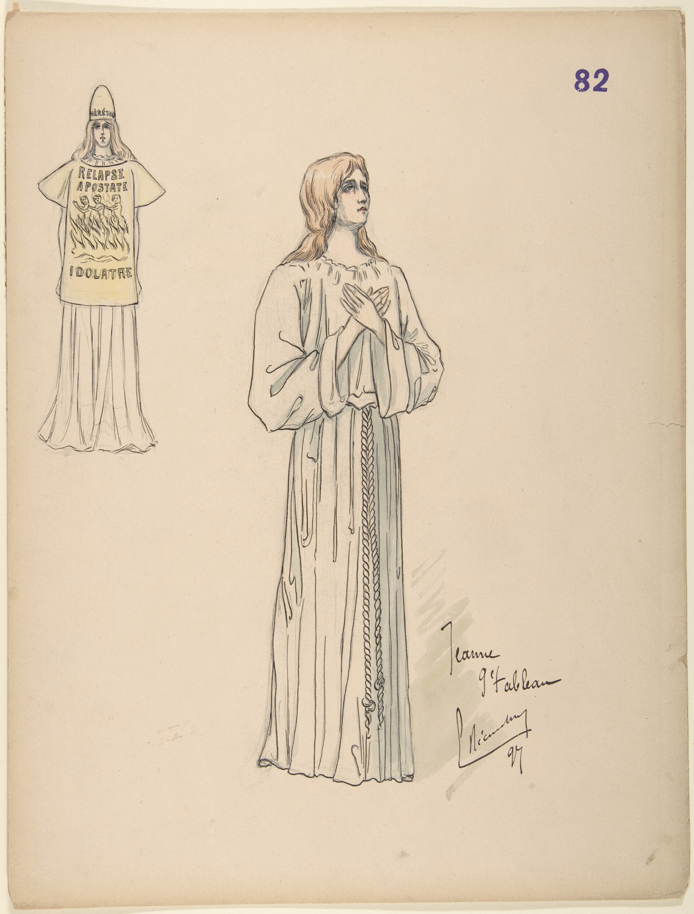 1897 Jeanne d'Arc Costume Sketch
