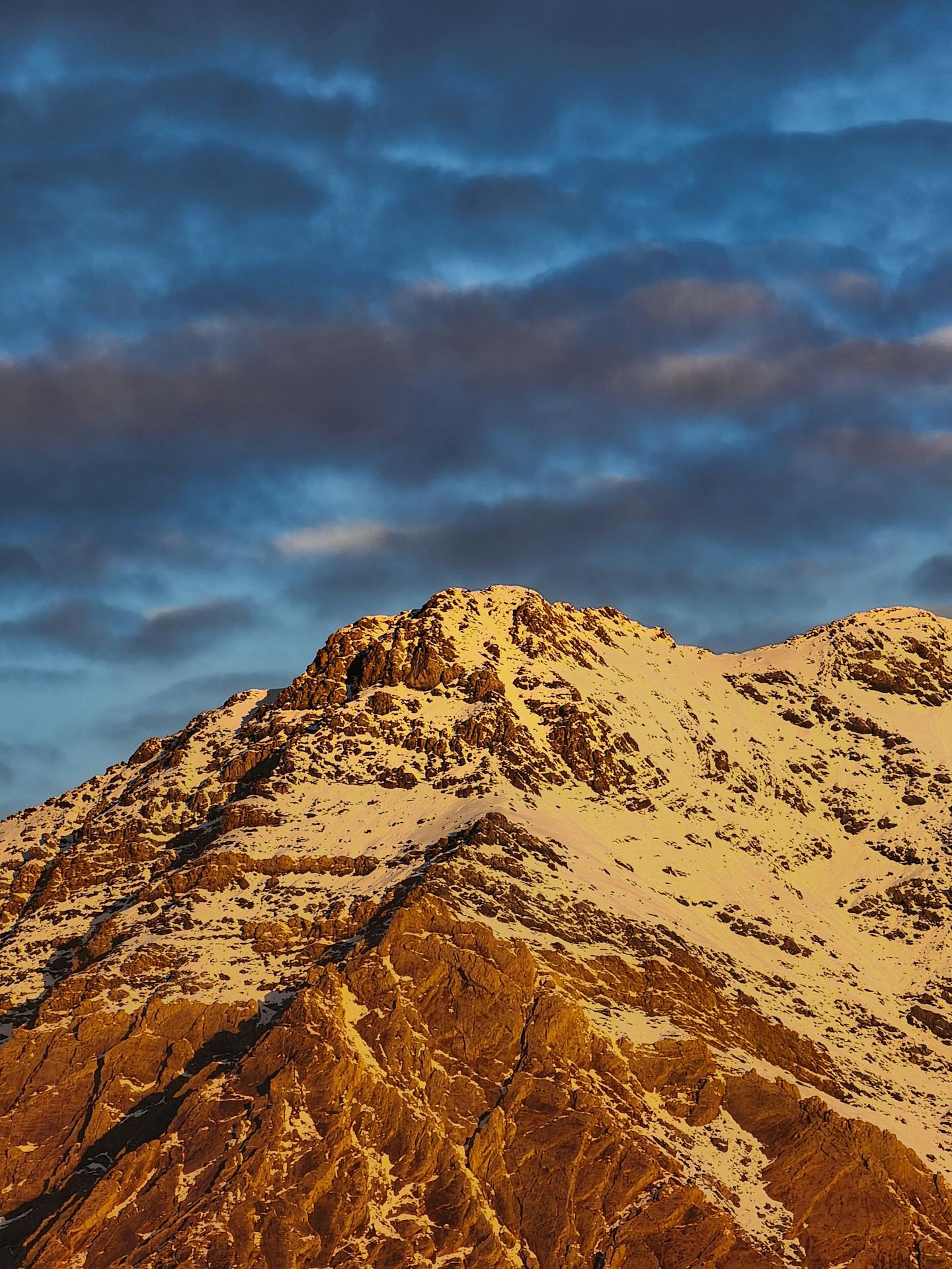 Snow-Capped Mountain at Golden Hour