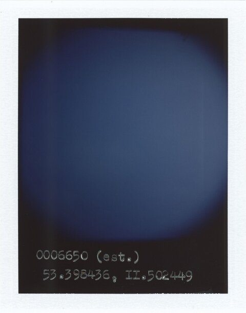 Blue Polaroid With Coordinate Text