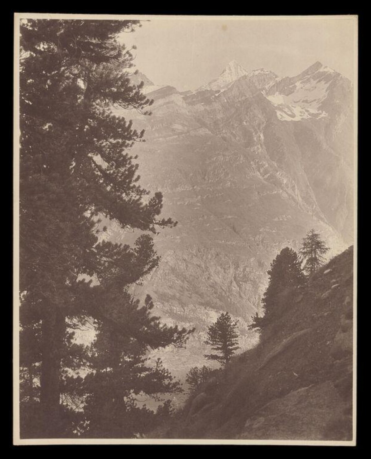 Vintage Mountain Valley Landscape