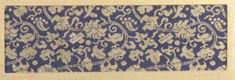 Blue Ground Grapevine Pattern Brocade