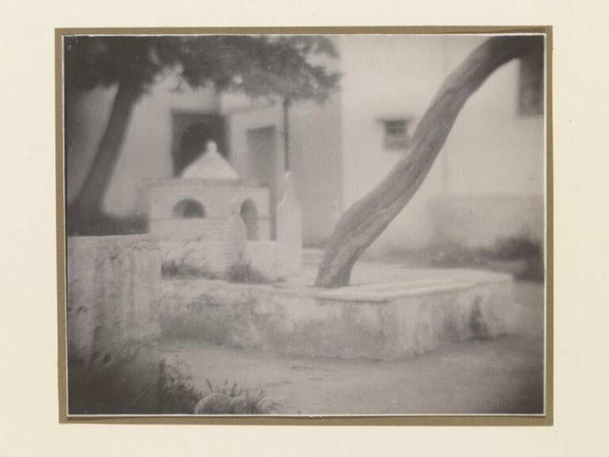 Vintage Stone Courtyard Scene