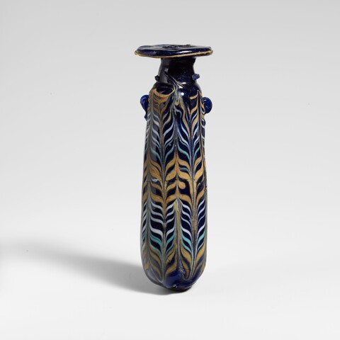Ancient Striped Glass Bottle