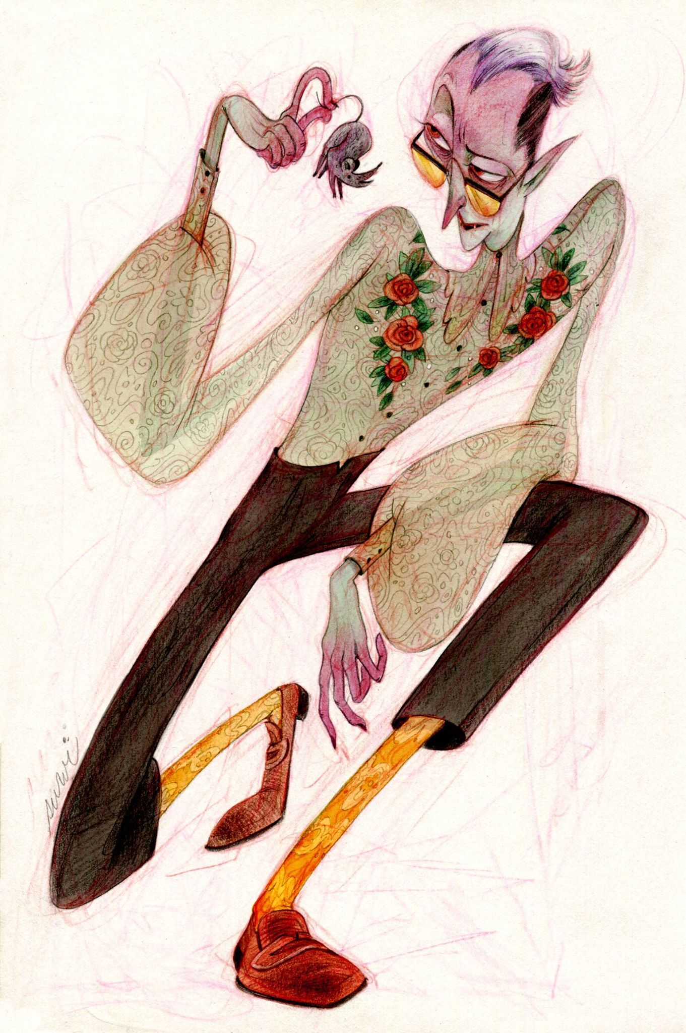 Stylized Vampire Character Illustration