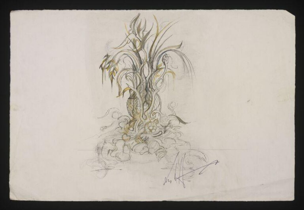 Ornamental Plant Pencil Sketch