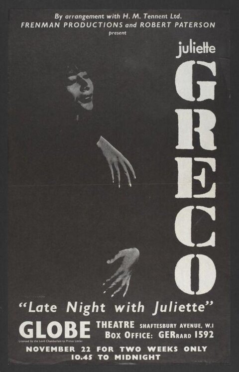 Juliette Greco Theatre Performance Poster