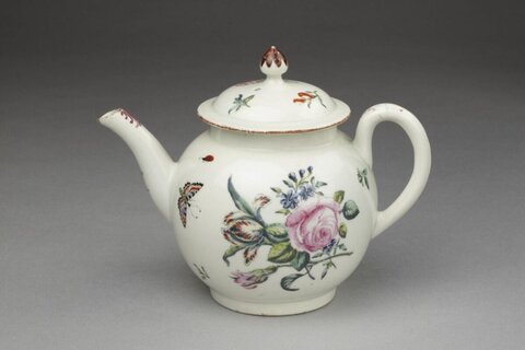 Painted Floral Porcelain Teapot
