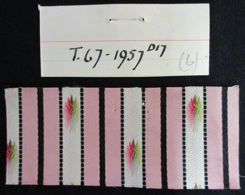 Vintage Striped Floral Textile Sample