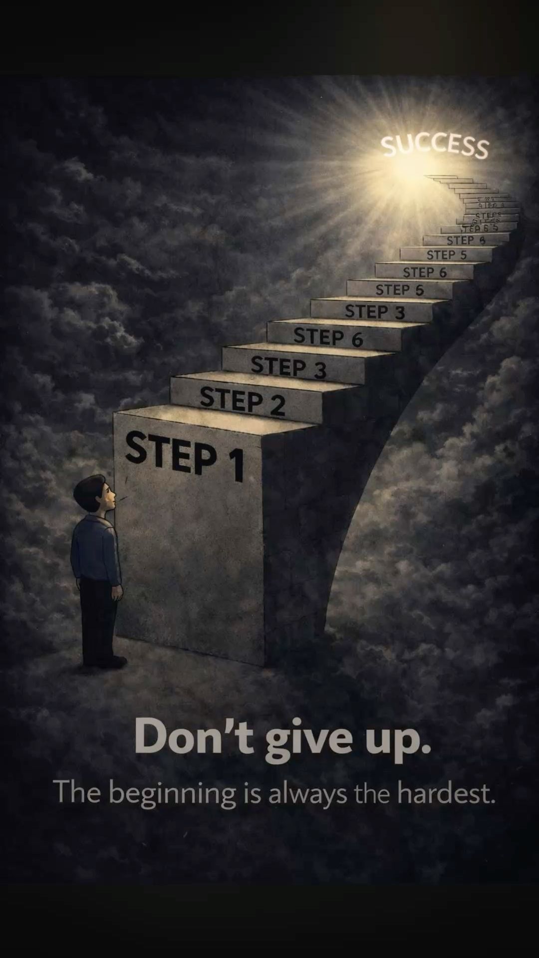 Stairway to Success Motivational Art