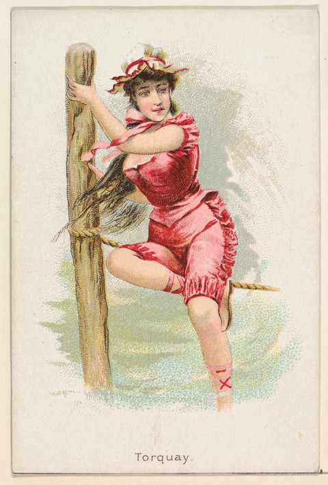 Torquay Woman Climbing Wooden Post