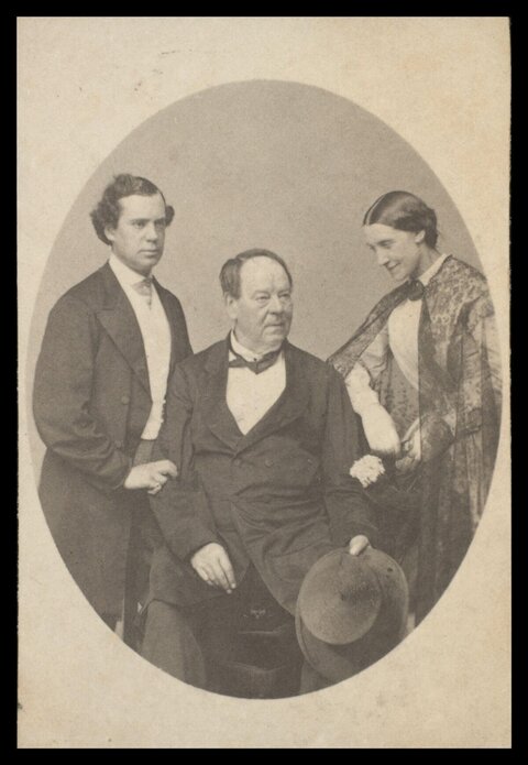 19th Century Three Person Oval Portrait