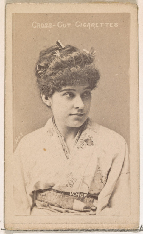 Vintage Cross-Cut Cigarettes Woman Portrait