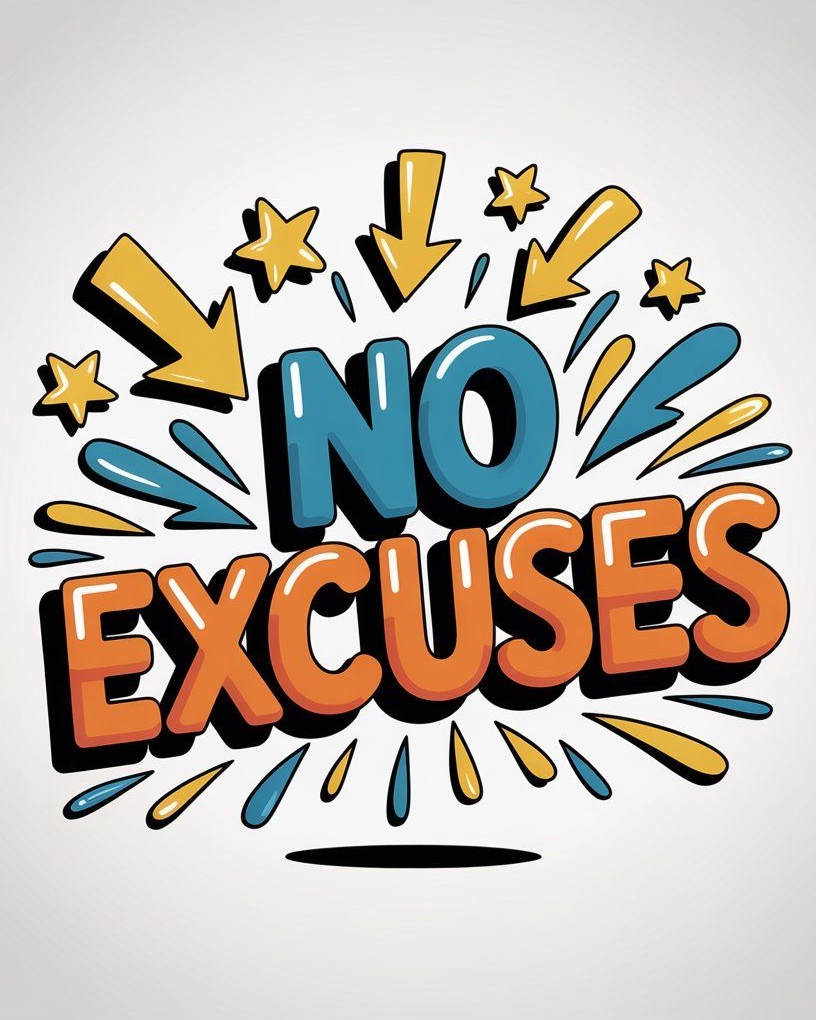 No Excuses Motivational Graphic