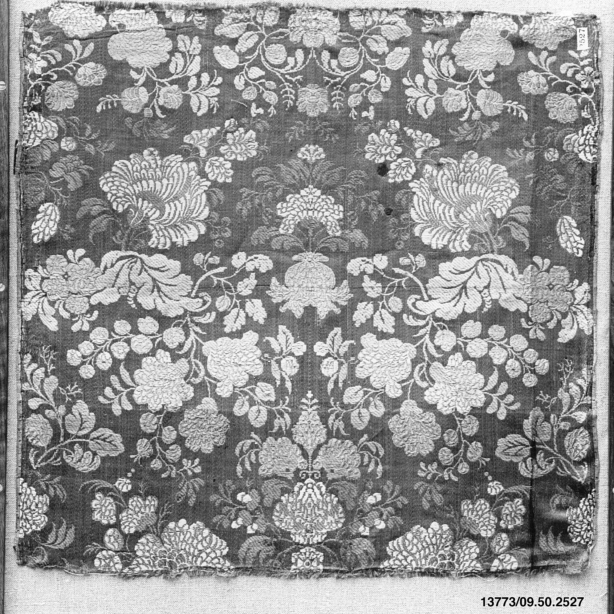 Antique Floral Woven Textile Fragment