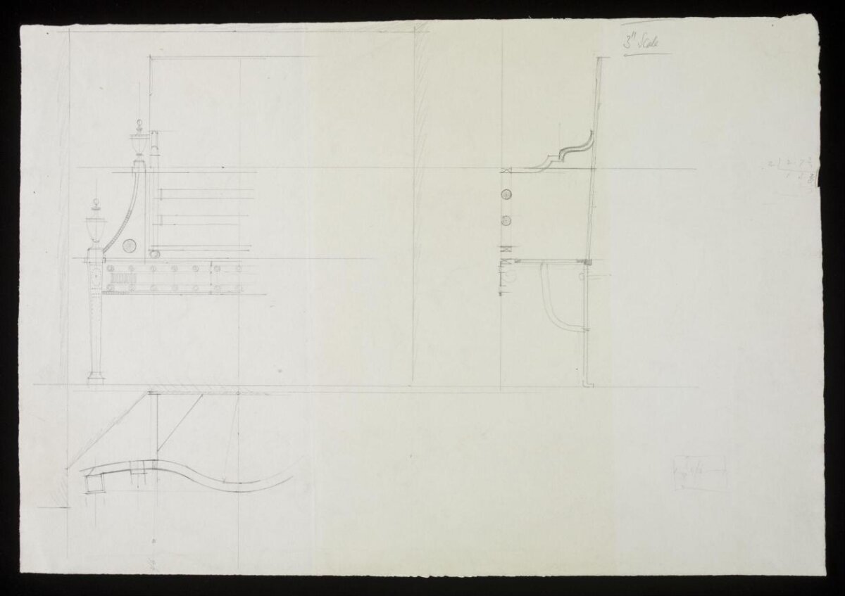 Pencil Drawing of Stair Railing Detail