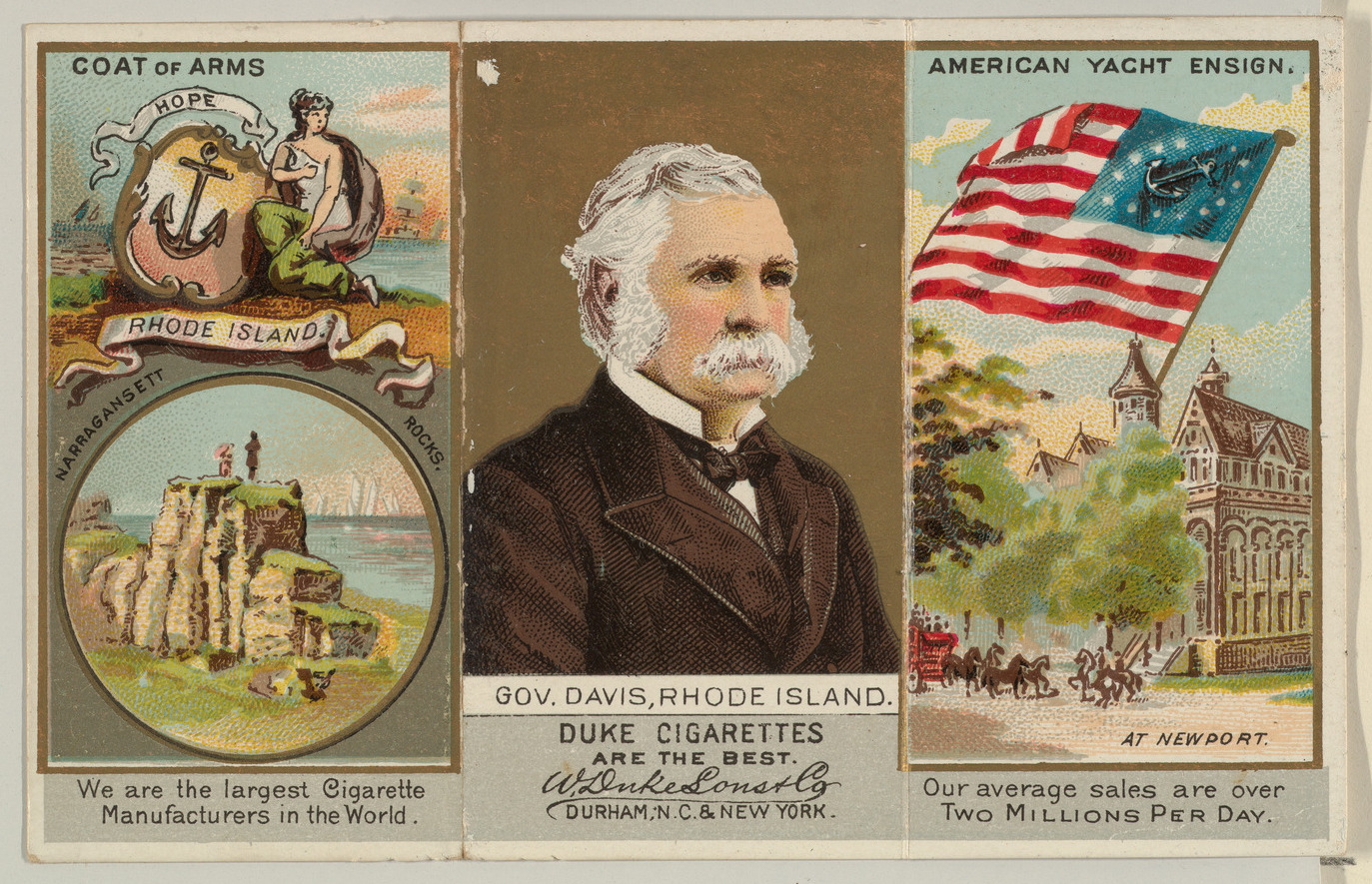 Vintage Duke Cigarette Rhode Island Trade Card