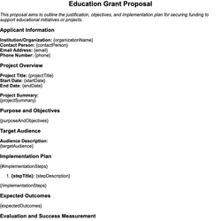 Education Grant Proposal