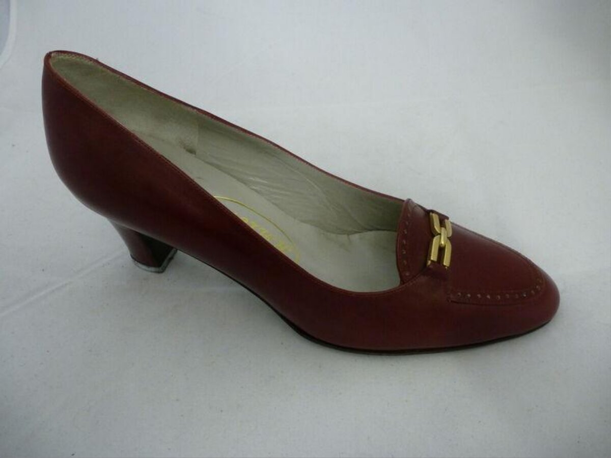 Brown Leather High Heel Pump