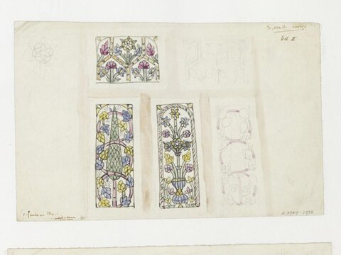 Stained Glass Floral Design Sketches
