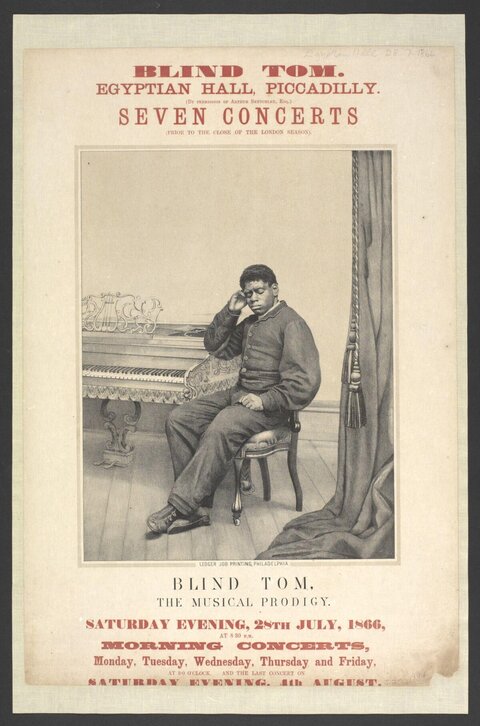 1866 Blind Tom Concert Poster