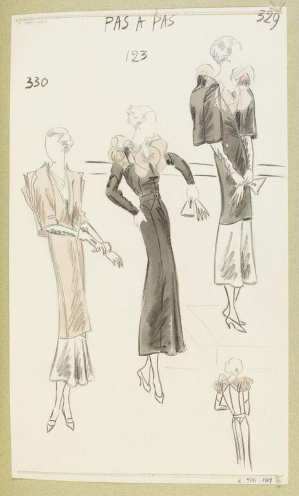 Vintage Women's Fashion Design Sketches