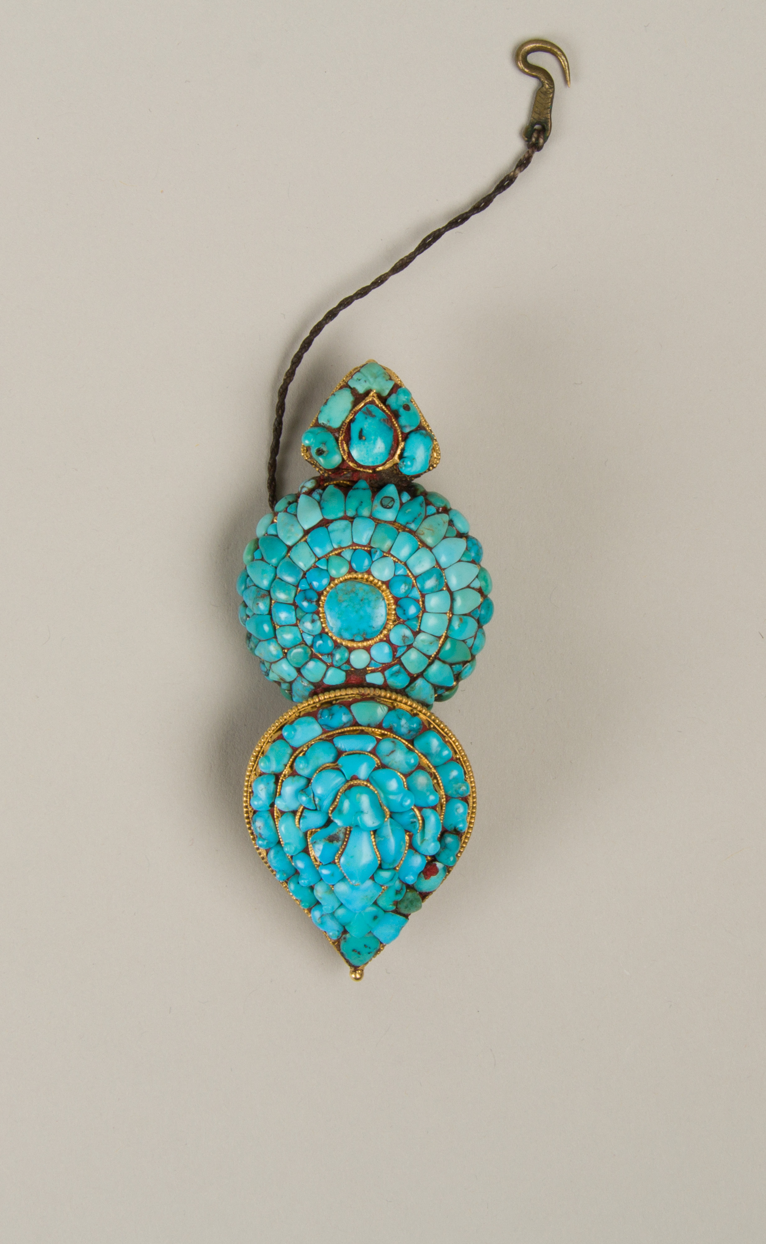 Antique Turquoise Inlaid Pendant