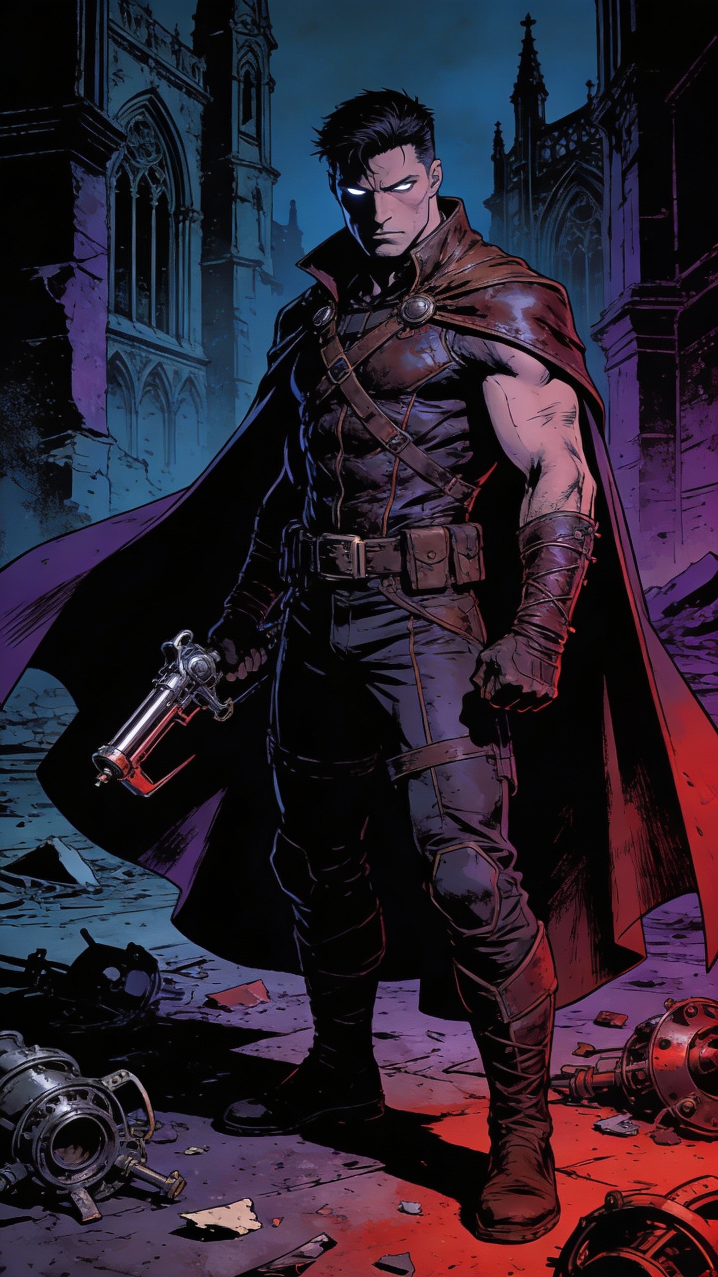 Gothic Vampire Hunter in Ruins