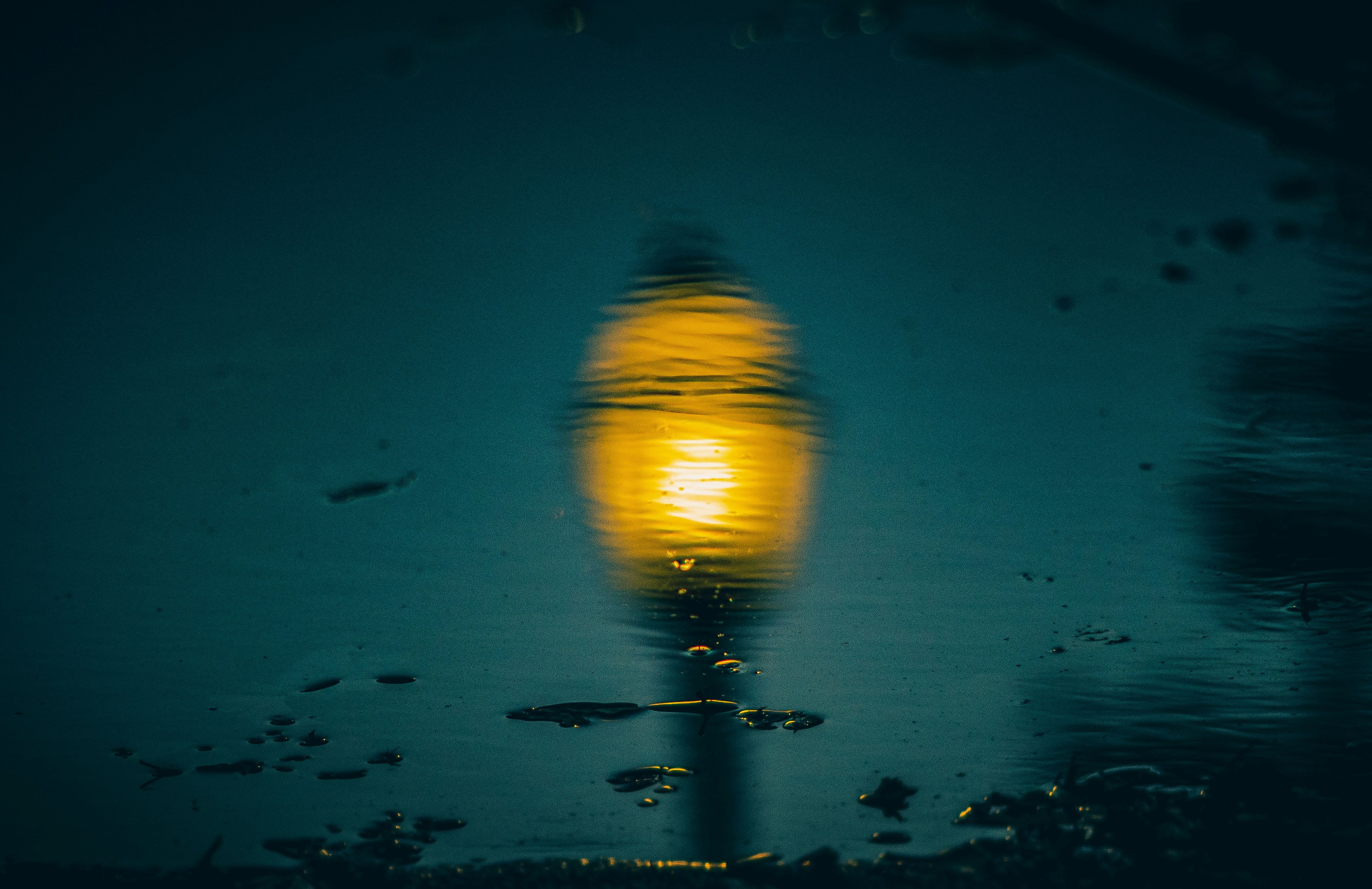 Street Lamp Reflection on Water