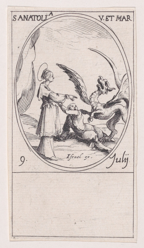 Saint Anatolia Confronts Dragon Etching