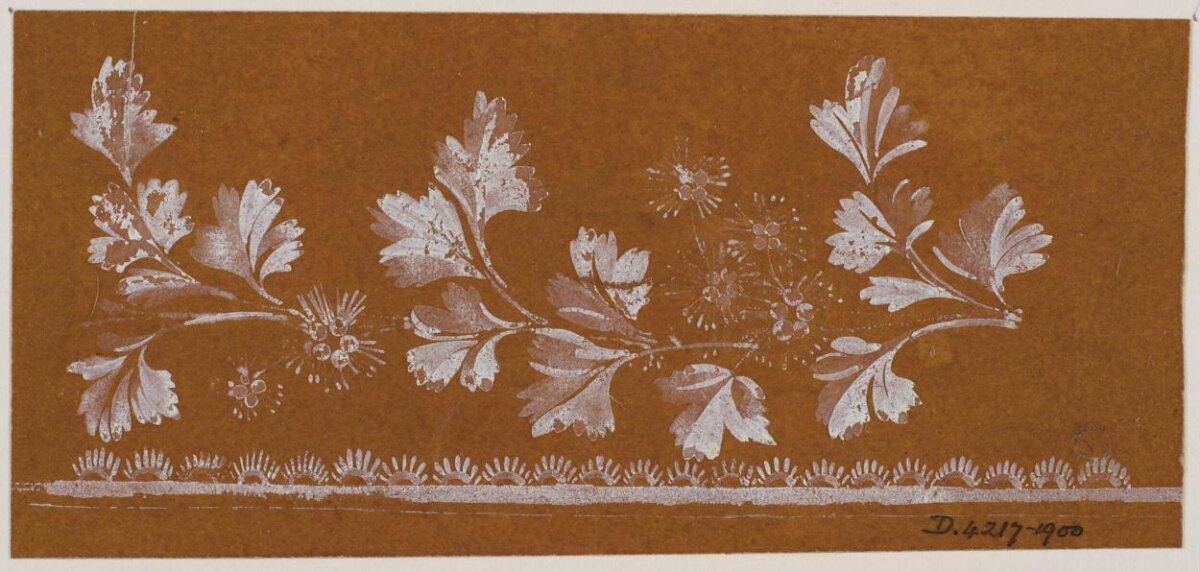 Vintage Silver Floral Border Design
