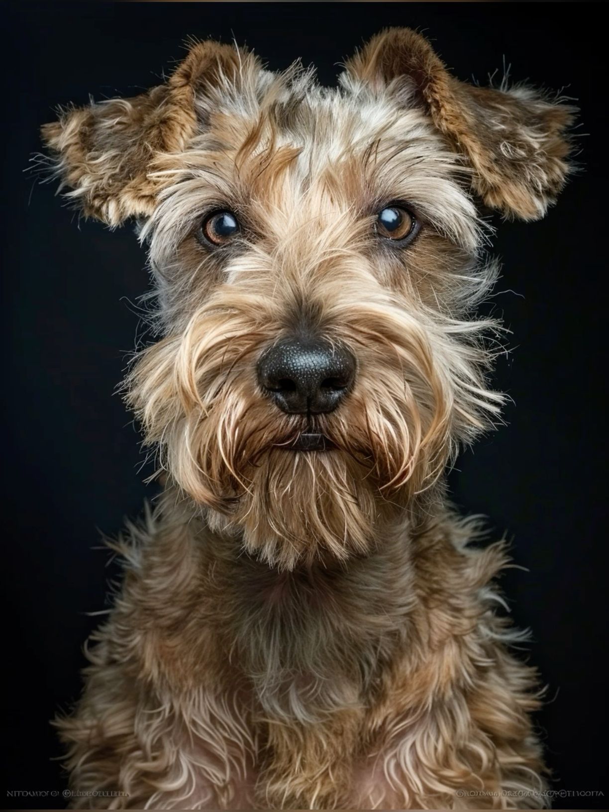 Portrait of a Shaggy Brown Terrier Dog