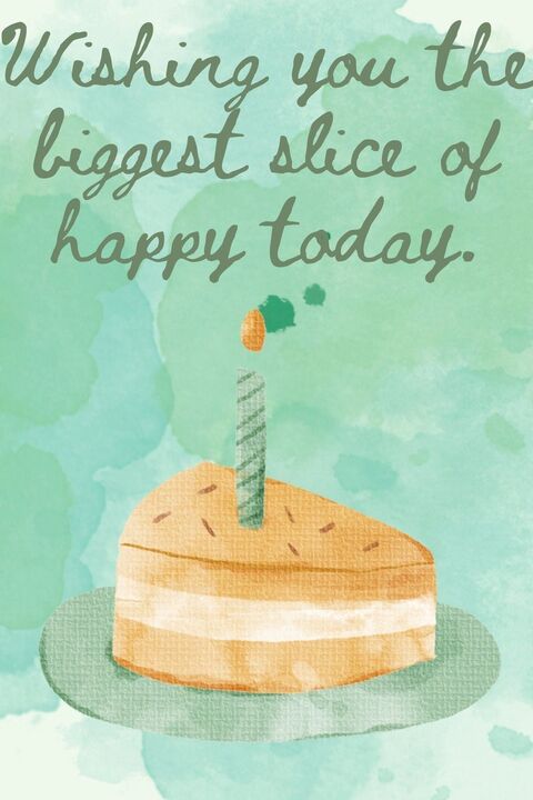Birthday Greeting Card with Cake Slice