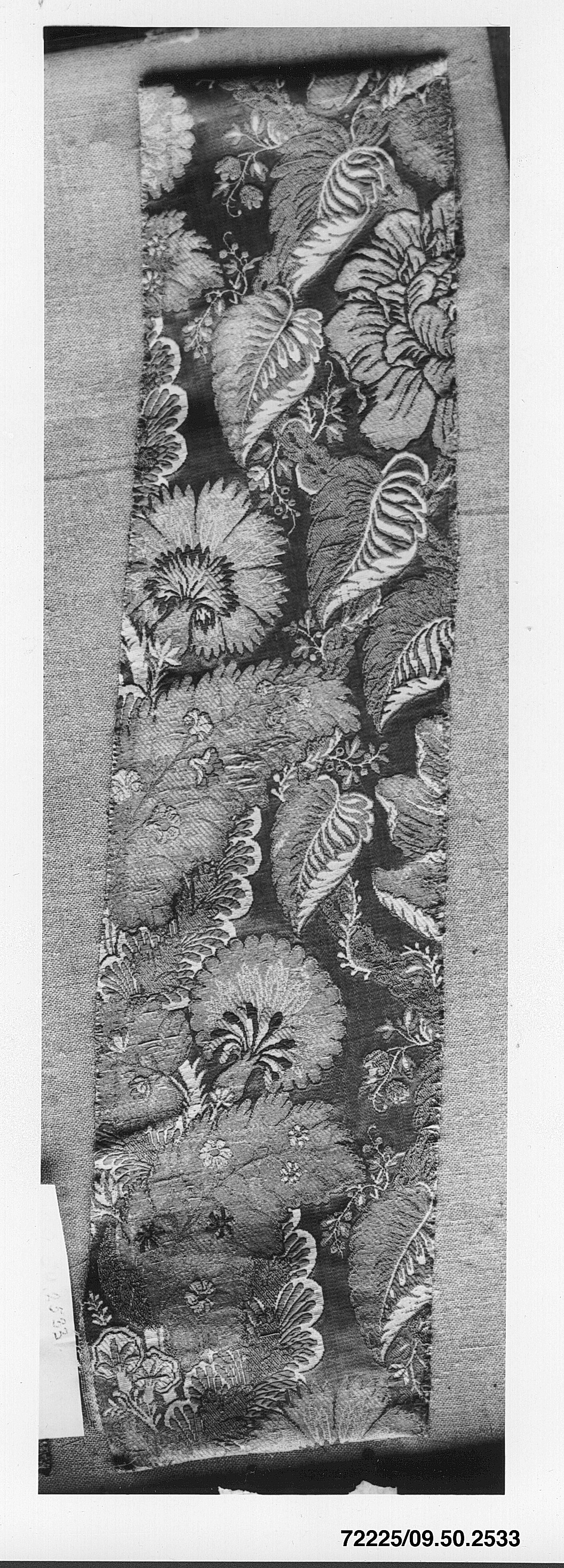 Antique Floral Woven Textile Fragment
