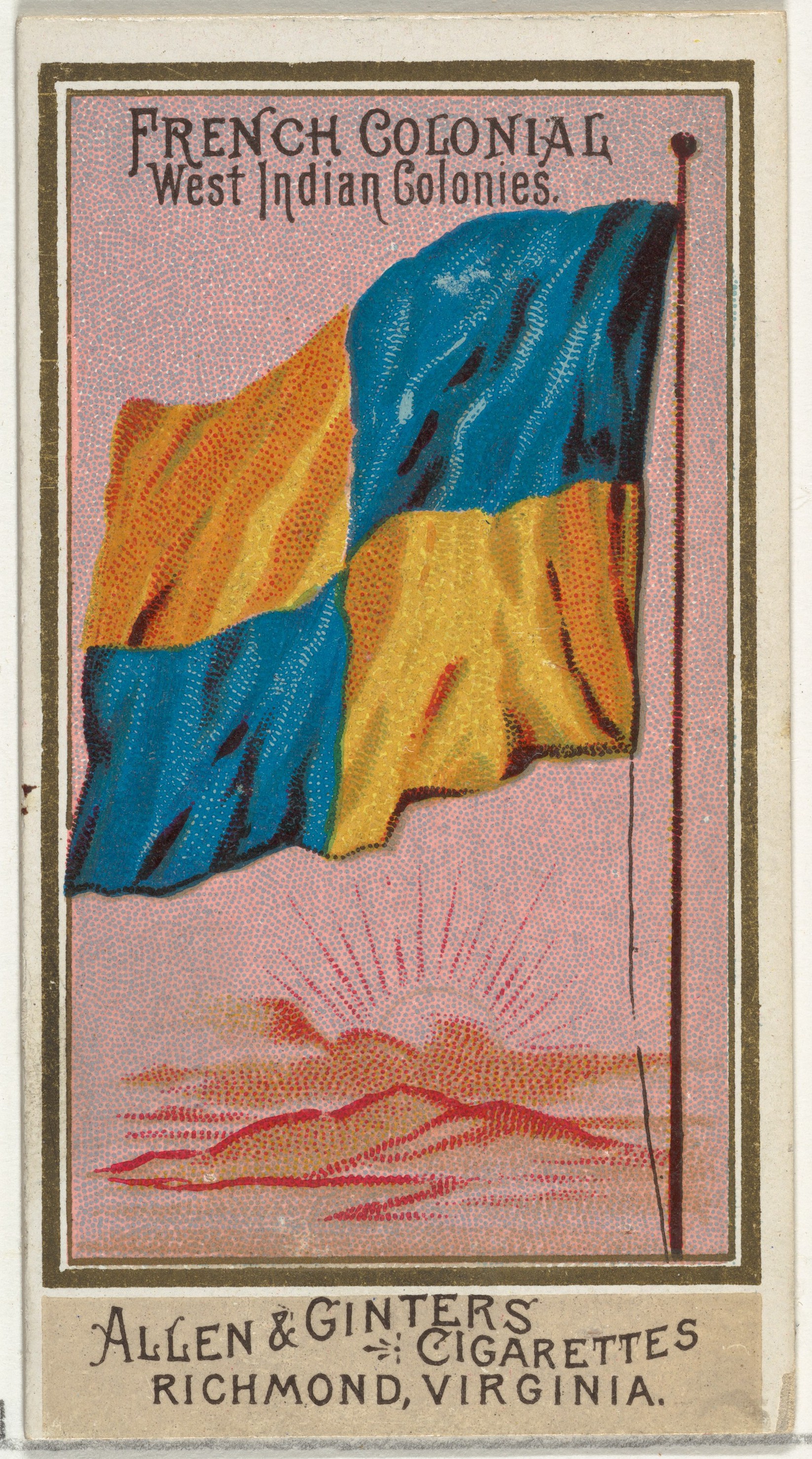 Vintage French West Indies Flag Cigarette Card — Flags