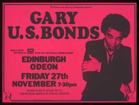 Gary U.S. Bonds Edinburgh Concert Poster